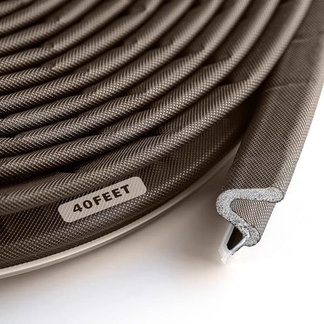 Joint d'étanchéité pour portes et fenêtres, en mousse en forme de V, bloqueur de ressort de porte de garage, insonorisation, installation facile (12,2 m, marron) (1/4)