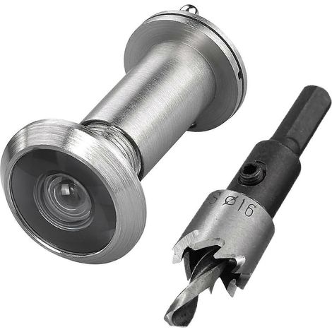 Judas de porte en laiton massif à 220 degrés avec foret de 16 mm, judas de porte de 16 mm (0,63 pouce) avec fonction intimité, B (1/5)