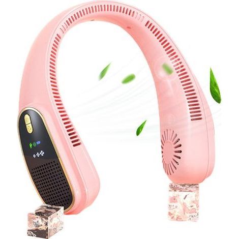 Ventilatore da collo portatile, a mani libere, ricaricabile tramite USB, senza pale e silenzioso, ideale per sport all'aria aperta, ufficio e viaggi. (1/5)