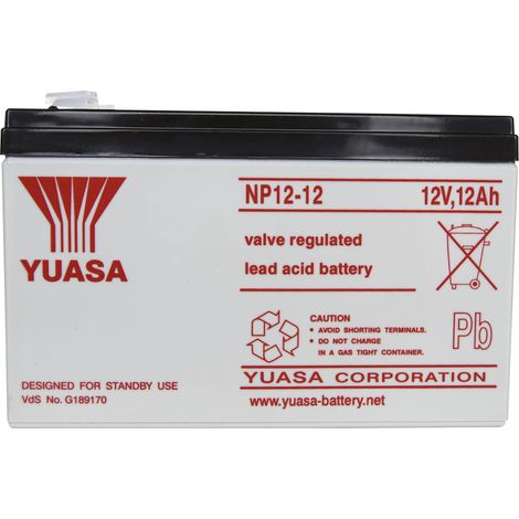 Yuasa NP12-12 AGM-Batterie 12 Ah Schwarz (1/2)