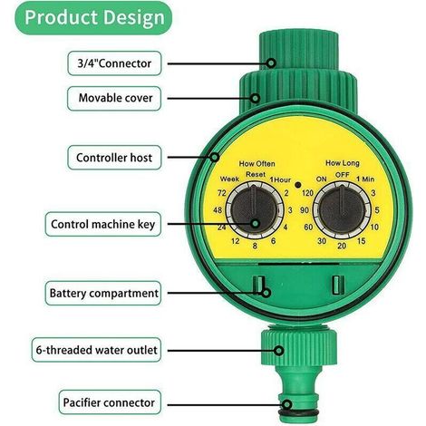Minuterie Arrosage Automatique, Programmable Numérique Robinet de Tuyau Minuterie Intelligent Arroseur Contrôleur de Système d'arrosage d'irrigation pour Jardin Ferme Pelouse Fleur1--TRIMEC