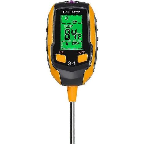 pH-mètre du sol 2024, testeur d'humidité du sol 4 en 1, humidimètre numérique pour plantes avec mesure du pH, de la température et de la lumière. (1/5)