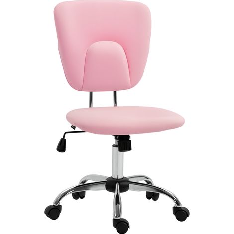 Chaise de bureau rose pivotante, réglable en hauteur et inclinaison, 87,5-96,5 cm, ergonomique et design tendance (1/5)