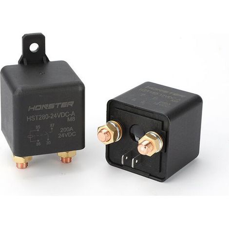 Relais 200 A, bornier M8, 12 V/24 V, bornier en cuivre, contact argenté, relais de commutation principal New Energy 12 V - 4 broches [M6] à simple bobine, à verrouillage (1/4)