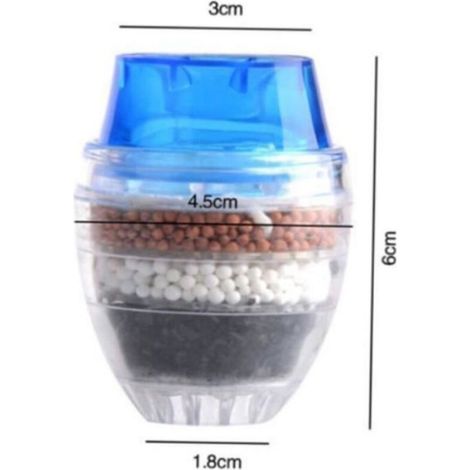 Filtre à eau de robinet avec charbon actif, mini passoire et crépine pour pommeau. (1/4)