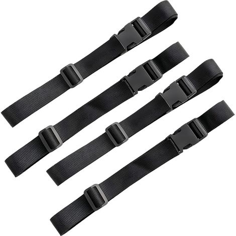 4pcs Sangle Valise, Sangles à Bagage 25mm de Largeur, Courroie Adjustable Verrouillage Rapide, 1 Mètre de Longueur, Sangle d'Arrimage pour Bagages, Sacs, Fixation de Charges, Noir (1/5)