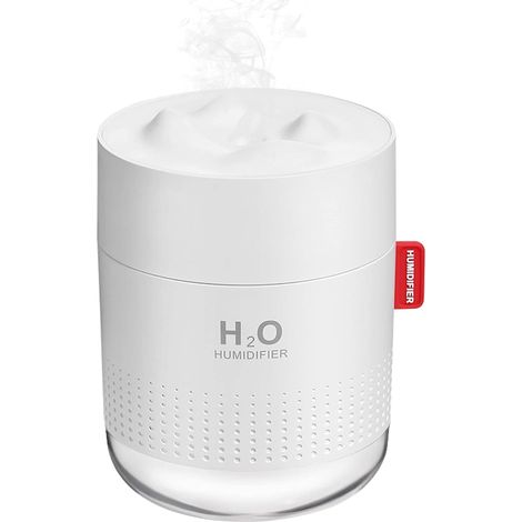 Mini umidificatore portatile USB a nebbia fredda da 500 ml per cameretta, viaggi, ufficio, casa, spegnimento automatico, 2 modalità di nebbia, bianco (1/4)