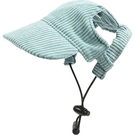 Casquette de baseball pour chien - Réglable - Protection solaire - Avec trous pour oreilles - Pour animal de compagnie - Vert - Taille M (1/5)