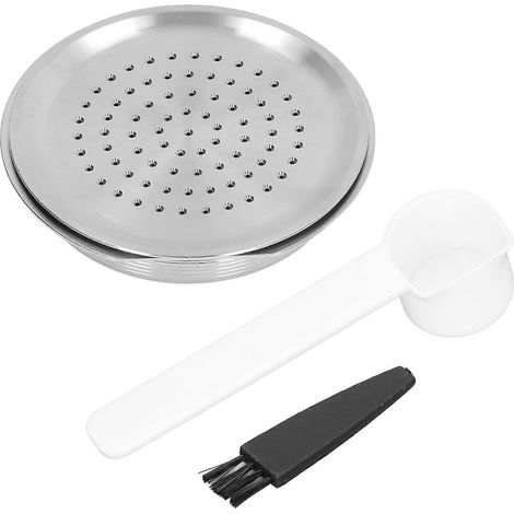 Capsule di caffè ricaricabili, capsule di caffè in polvere riutilizzabili, in acciaio inox, con spazzolino e cucchiaino, adatte per Senseo HD7801 HD6592. (1/5)