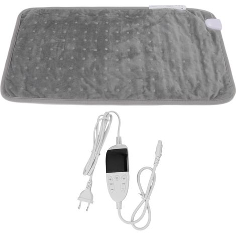 Couverture chauffante électrique d'hiver pour la maison, 6 niveaux de puissance, 3 modes de minuterie, écran LCD, tapis chauffant électrique doux pour le bureau, gris, prise UE 220-240 V