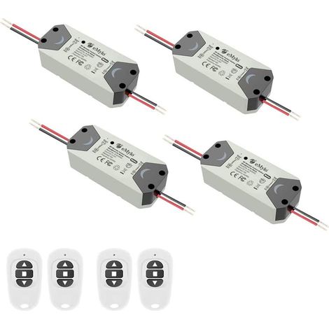 eMylo Smart Wireless RF Contrôleur de moteur Commutateur de relais Module DC 12V Moteur Télécommande Commutateur 5V-24V pour porte roulante/Rideau électrique/Pompe Commande Moteur Avant/Arrière 4 Pack (1/5)