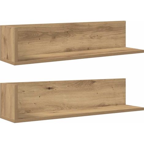 vidaXL Mensole da Parete 2 pz Artigianale 75x16,5x16,5cm in Truciolato