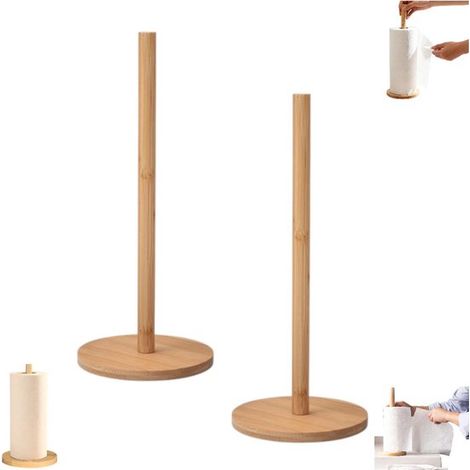 Lot de 2 - Porte-mouchoirs en bois - Porte-mouchoirs sur pied - Porte-mouchoirs antidérapant pour plan de travail - Porte-mouchoirs sur pied pour la cuisine - Porte-mouchoirs pour bureau - Porte-mouch (1/5)