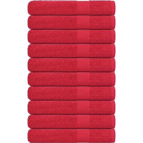 vidaXL Handtücher 10 Stk. Rot 100x200 cm 360 g/m² 100% Baumwolle
