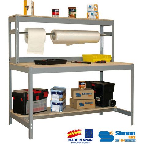SimonRack - Kit Etabli 1440x900x750mm - BT-4 900 GRIS FONCE/BOIS