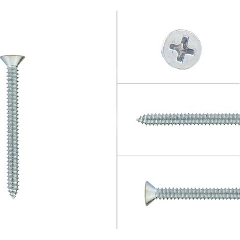 Gewindefurchende Schraube verzinkt 6,3 x 70 mm Kreuzschlitz