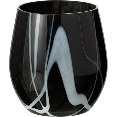 Photophore en Verre "Effet Fumé" 14cm Noir