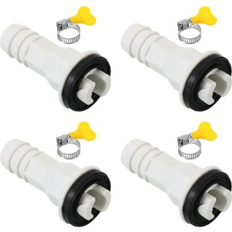 15mm Connecteur de Tuyau de Vidange de Climatiseur, 4 Pcs Connecteur de Vidange Universel avec Cerceau de Serrage pour Robinet D'Unité Ac à Fenêtre Mini-Fendue (1/5)