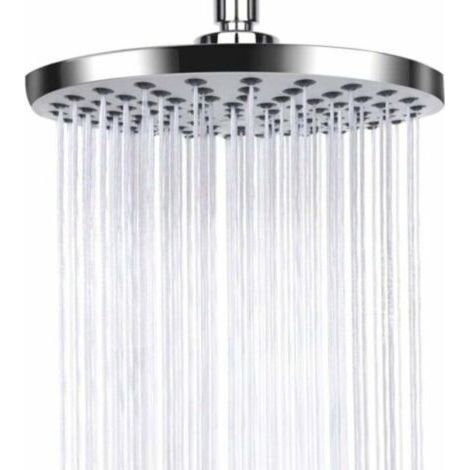 Pomme de Douche Anti Calcaire, Tête de Douche en Acier Inoxydable, Pommeau de douche à effet pluie, Pommeau de Douche Fixes Economie d'Eau et Haute Pression pour Salle de Bain, Argenté (1/4)