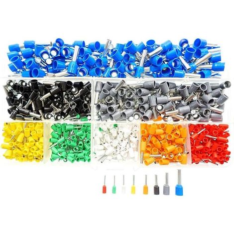 800-teiliges Set mit Crimp-Schnürverbindern, isoliertem Kabel, Stiftklemmen und verschiedenen Steckverbindern von 0,5 mm² bis 6 mm² für Elektroprojekte, inklusive Aufbewahrungsbox. (1/5)