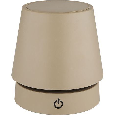 LED Tischlampe Touchdimmer Akku Tischleuchte höhenverstellbar Nachttischlampe sandfarben, 1,2W warmweiß, DxH 10,5 x 28 cm