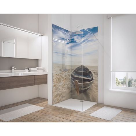 Lot de 2 panneaux muraux 90 x 210 cm, Schulte, Photo Bateau en angle (1/5)