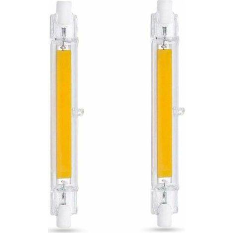 Ampoule LED R7S 118mm 10W Blanc Froid 6000K, 1000LM, Équivalent Lampe Halogène R7S J118 80W 100W, Dimmable, Ampoule R7S 118mm Slim COB LED pour Applique Murale/Lampadaire, lot de 2, (1/5)
