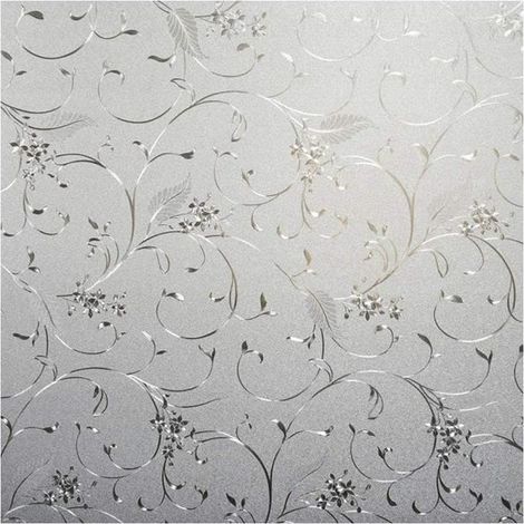 Film pour Fenêtre Protége Intimité Dépoli Opaque Electrostatique Autocollant de Fenêtre Film Anti-Uv Anti Regard,Blanc,45x200cm (1/4)