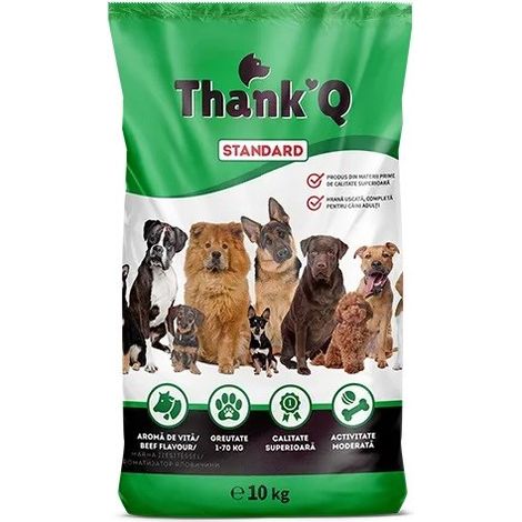 Croquettes pour chiens THANK'Q STANDARD saveur bœuf 10 kg