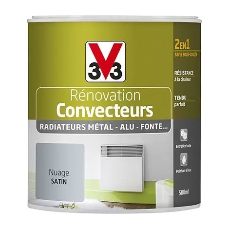 Peinture V33 Rénovation Convecteurs/Radiateurs 0,5L Nuage 0,5 L (1/2)