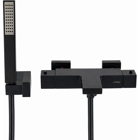Mattschwarzer externer Thermostat-Wannenmischer Paini Venti V2YO105TCTH matt-schwarz