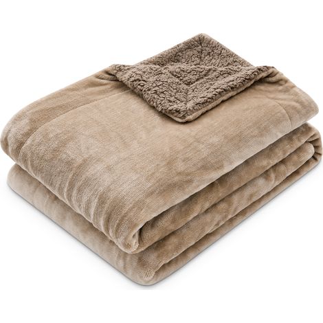 Paco Home Flauschige Kuscheldecke Sherpa Sofaüberwurf Kuschelig Wendbar Wohndecke Skandi Braun 1, 150x200cm