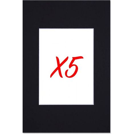 5 passe-partouts standard noirs pour cadre 40 x 50 cm - Photo 28 x 35 cm (1/5)