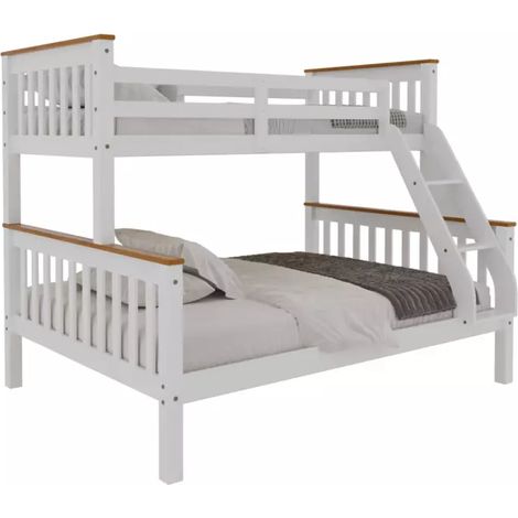 letto a castello bellahome "avignone" in pino massello bianco 202,5x132x155 cm (1/4)