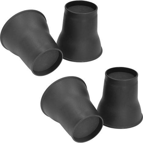 Set aus 4 15 cm (6 Zoll) hohen, hornförmigen Möbelfüßen aus robustem, schwarzem Kunststoff für Bett und Sofa. (1/5)