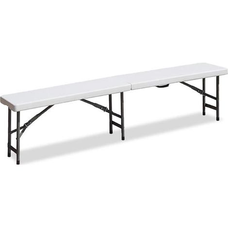 Banc pliant 3 places - JUANIO - Modèle 180 cm - Plateau PEHD - Pieds aluminium - Pliable (1/4)