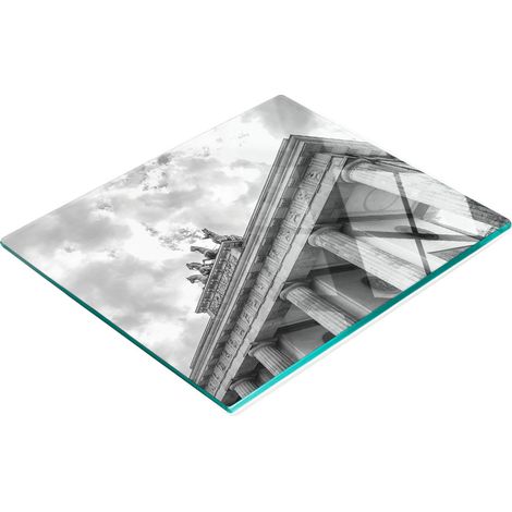 Tablero de cocina de vidrio templado con gr谩fico de la Puerta de Brandeburgo, 60x52 cm.