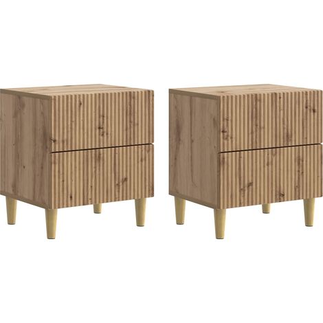Armario de Noche 2 pcs Roble Artesanal 43 x 34,5 x 48 cm vidaXL
