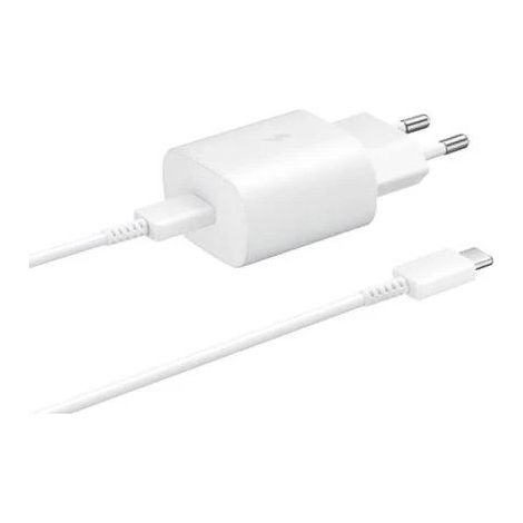 Adaptateur de charge rapide 20 W pour chargeur mural USB-C Samsung, blanc, 25 W + câble de 1 m