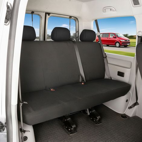 VW T6 kompatibler Sitzbezug Stoff, passgenau für 3er Bank, robuste Sitzbezüge Transporter/Van anthrazit (1/5)