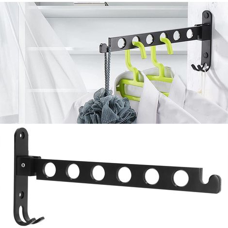 Cintre pliable, étendoir pour lave-linge et sèche-linge, portant à vêtements pliable, organisateur de dressing, mural, pliable jusqu'à 90° (1/5)