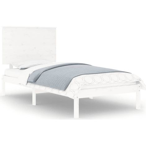 Maison Exclusive - Massivholzbett ohne Matratze Weiß 100x200 cm K (1/5)