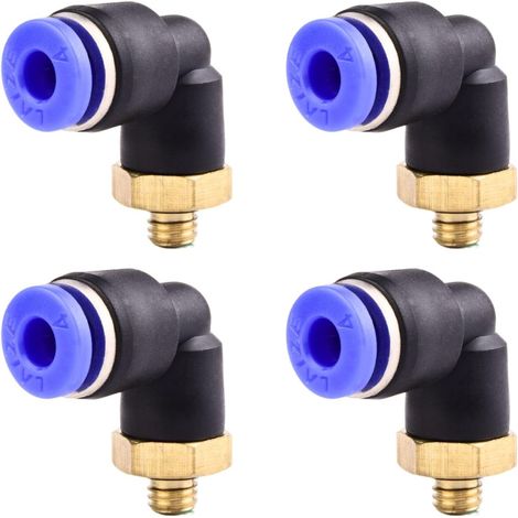 4 pièces 10 mm 1/2′′PT filetage extérieur droit Push to Connect Raccords de tube à emboîter pneumatique connecteur rapide PL PL4-M5 (1/5)