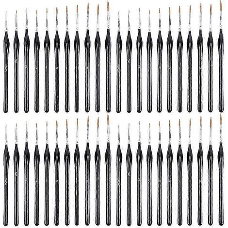 Ensemble de 44 pinceaux miniatures de précision Yutiars, compatibles avec les peintures acryliques, à l'huile, à l'aquarelle et autres (RK) (1/5)