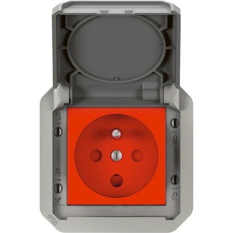 Legrand – Prise de courant 2P+T étanche Plexo composable gris – 16A 250V IP55 IK08 – Connexion à vis pour installation facile
