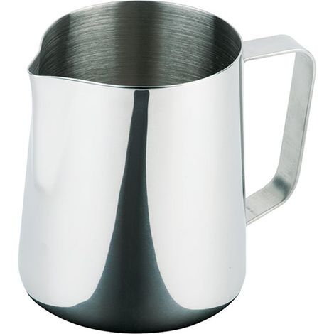 Pot à lait/pot universel, Ø 10,5 cm, hauteur 13 cm, 0,8 litre, acier inoxydable, extérieur poli miroir, graduation à l'intérieur (1/4)