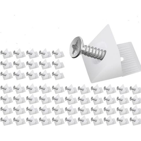 60 cuñas de plástico para cajones, conectores estabilizadores traseros, conectores inferiores para cajones (con tornillos) (1/5)
