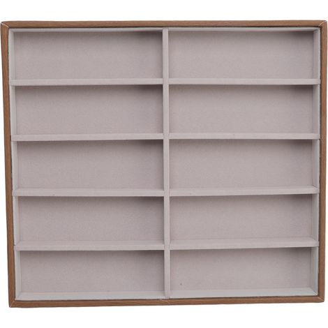 Plateau de présentation pour lunettes de soleil, étui de rangement en polyuréthane imitation bois, 10 compartiments, pour ranger vos lunettes à la maison