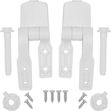 Charnière de rechange pour abattant WC en plastique blanc robuste - Solution de remplacement facile (1/4)
