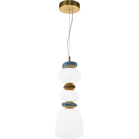 Lampada sospensione Evans Italux oro vetro LED 15W (1/3)